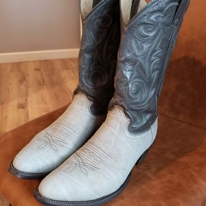 Justin Boots Gray and Cream Men's Boots